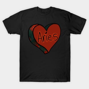 Aries Bloodstone Love Heart T-Shirt